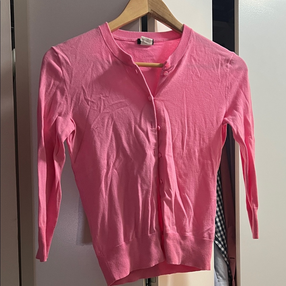 Jcrew Pink Button-Up Cardigan